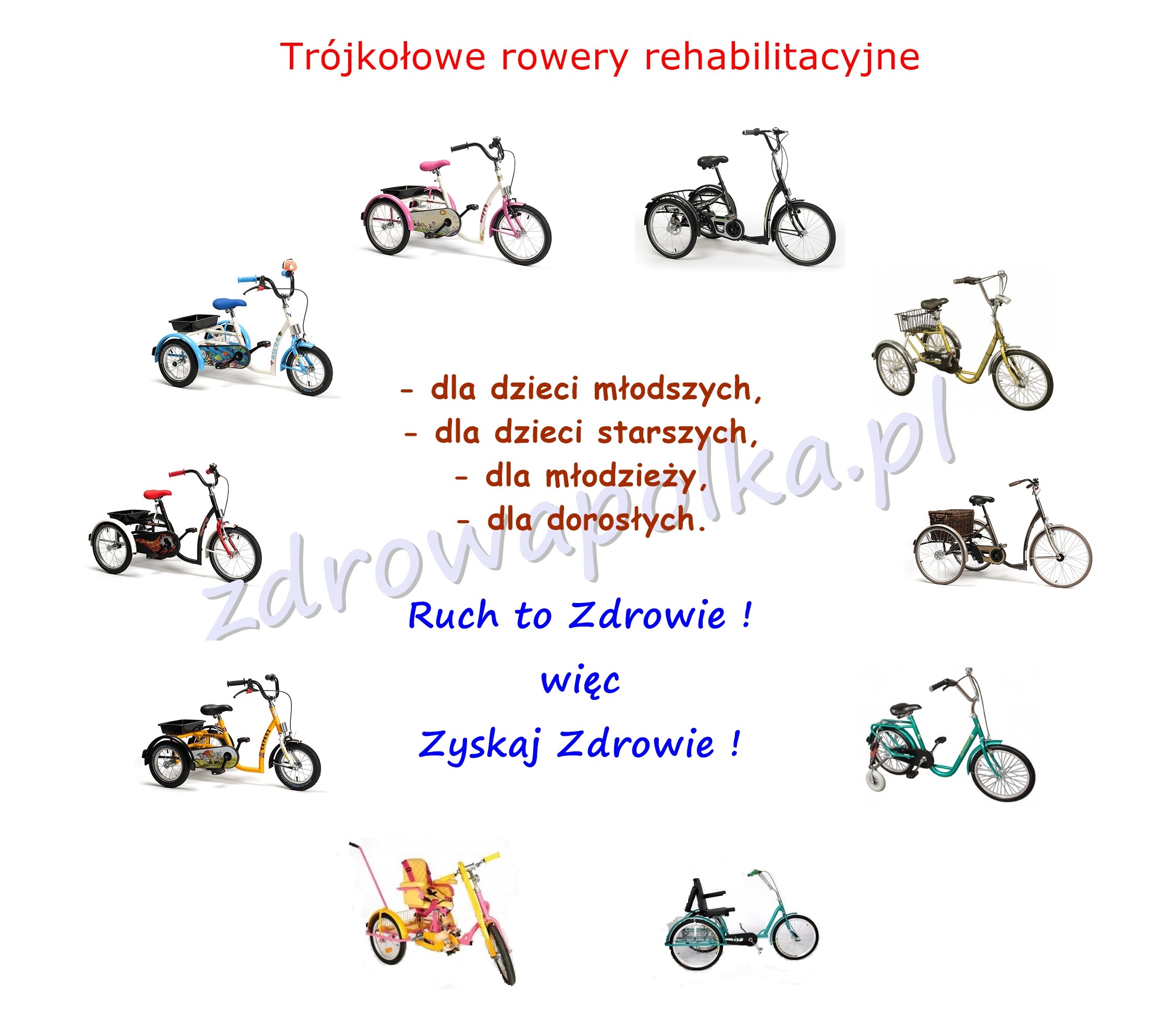 infografika trójkołowy rower